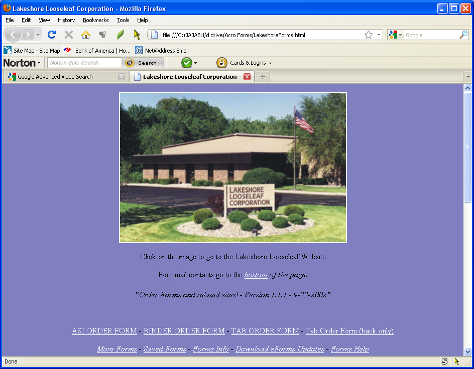 eForms Main Screen